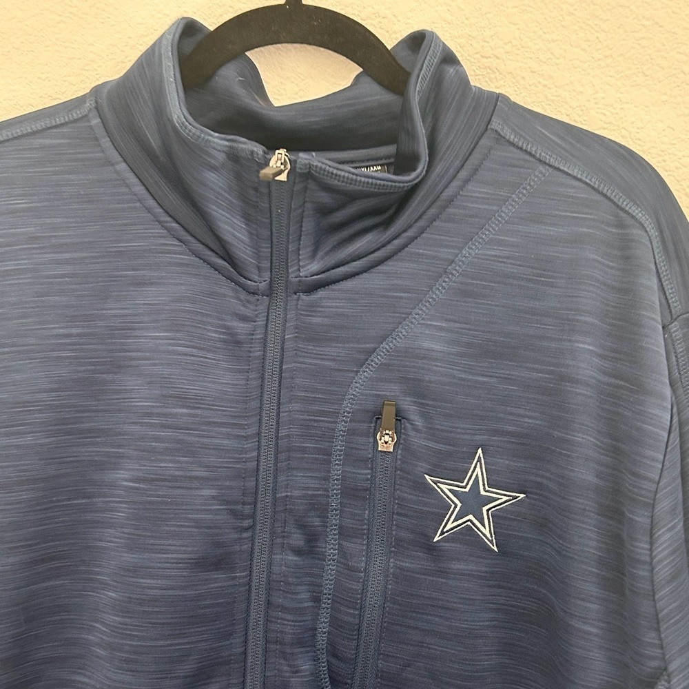 Dallas Cowboys NFL Full Zip Jacket Men's Size XXL Stitched Navy Blue Fleece Line - Picture 2 of 6